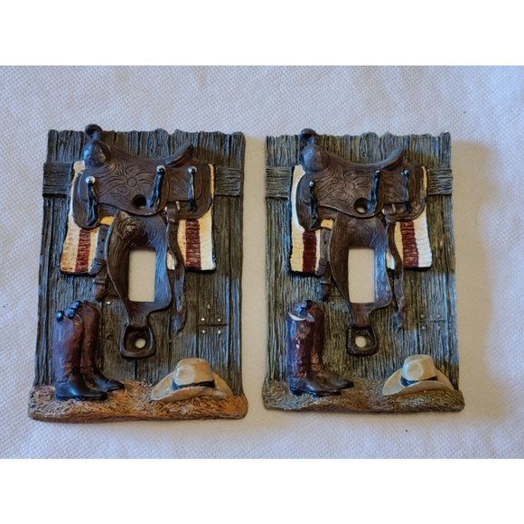 Unbranded Other 2 Western Light Switch Plate Covers Saddle Boots